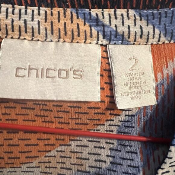 Chicos Women’s Top Sz 2 Large Sheer Sequin - Picture 3 of 6